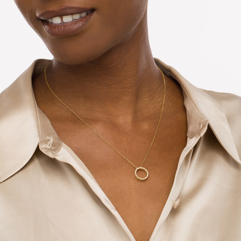 Main Image 2 of Remixed Reimagined 1/6 CT. T.W. Diamond Loose Circle Pendant in 10K Gold