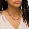 Thumbnail Image 2 of 3.0mm Blue Lab-Created Sapphire Tennis Choker Necklace in Sterling Silver with 10K Gold Plate