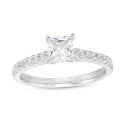 1 CT. T.W. Princess-Cut Diamond Engagement Ring in 14K White Gold (I/I2)
