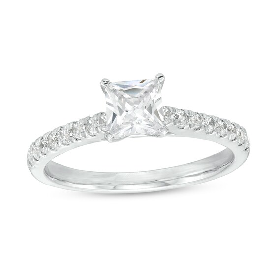 1 CT. T.w. Princess-Cut Diamond Engagement Ring in 14K White Gold (I/I2)