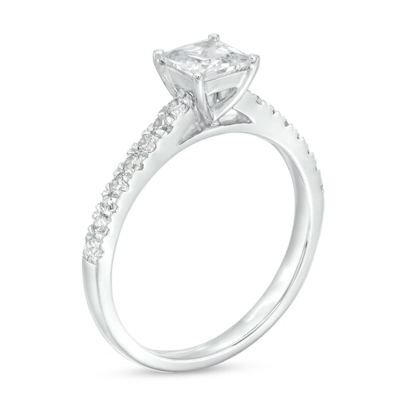 1 CT. T.w. Princess-Cut Diamond Engagement Ring in 14K White Gold (I/I2)
