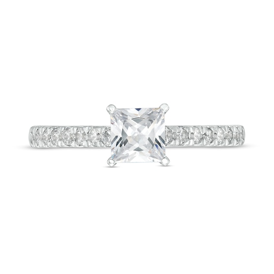 1 CT. T.w. Princess-Cut Diamond Engagement Ring in 14K White Gold (I/I2)