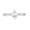 Thumbnail Image 4 of 1 CT. T.W. Pear-Shaped Diamond Scallop Shank Engagement Ring in 14K White Gold