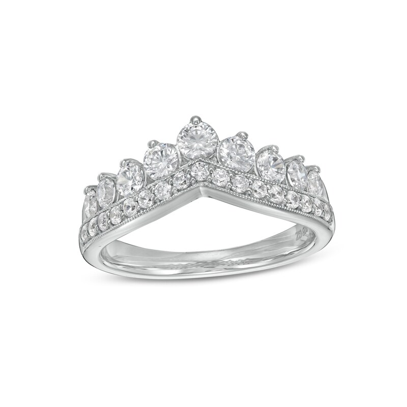 Main Image 1 of 1 CT. T.W. Diamond Nine Stone Vintage-Style Contour Band in 14K White Gold