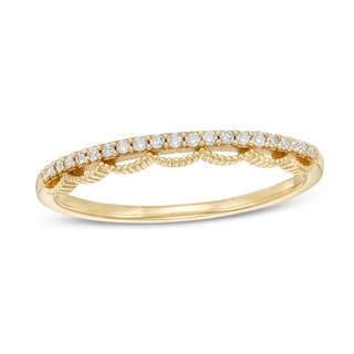 1/8 CT. T.W. Diamond Scallop Edge Band in 10K Gold