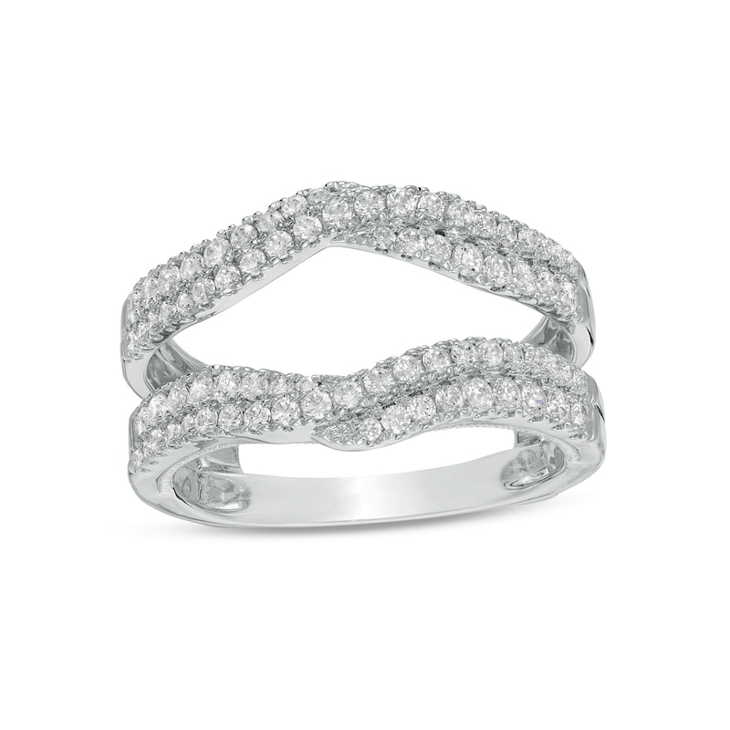 Main Image 1 of 3/4 CT. T.W. Diamond Double Row Crossover Enhancer in 14K White Gold