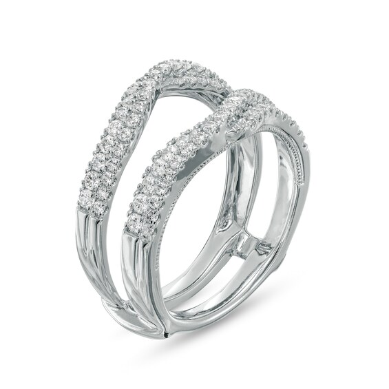 3/4 CT. T.w. Diamond Double Row Crossover Enhancer in 14K White Gold