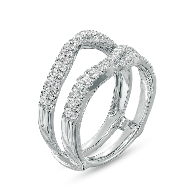 Main Image 2 of 3/4 CT. T.W. Diamond Double Row Crossover Enhancer in 14K White Gold