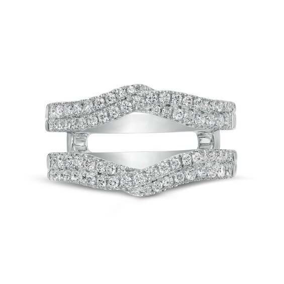 3/4 CT. T.w. Diamond Double Row Crossover Enhancer in 14K White Gold