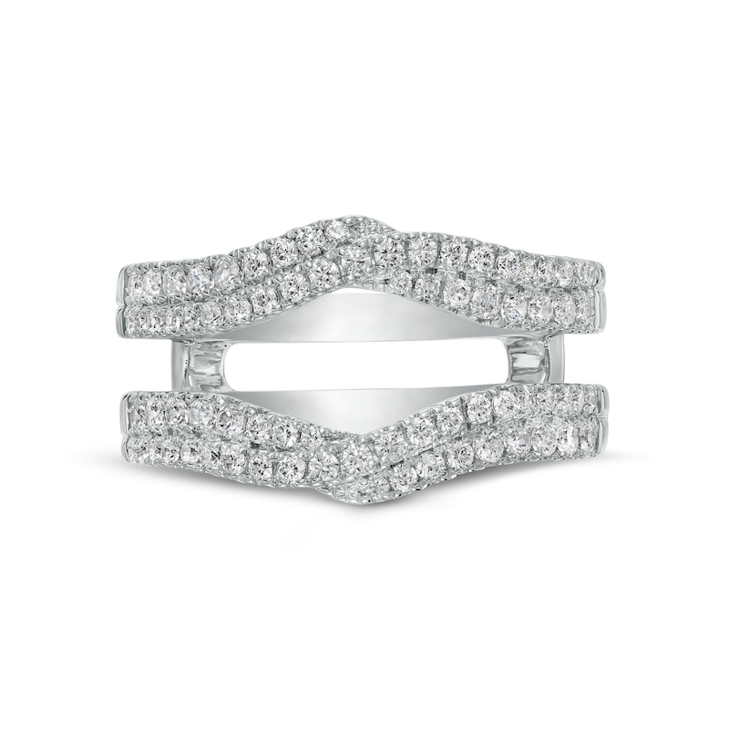 Main Image 3 of 3/4 CT. T.W. Diamond Double Row Crossover Enhancer in 14K White Gold