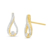 Thumbnail Image 1 of 1/10 CT. T.W. Multi-Diamond Teardrop Stud Earrings in 10K Gold
