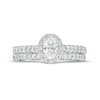 Thumbnail Image 3 of 1 CT. T.W. Oval Diamond Frame Bridal Set in 10K White Gold