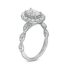 Thumbnail Image 3 of 1-1/2 CT. T.W. Certified Oval Diamond Frame Vintage-Style Engagement Ring in 14K White Gold (I/I1)