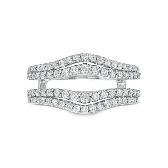 5/8 CT. T.w. Diamond Contour Double Row Solitaire Enhancer in 14K White Gold