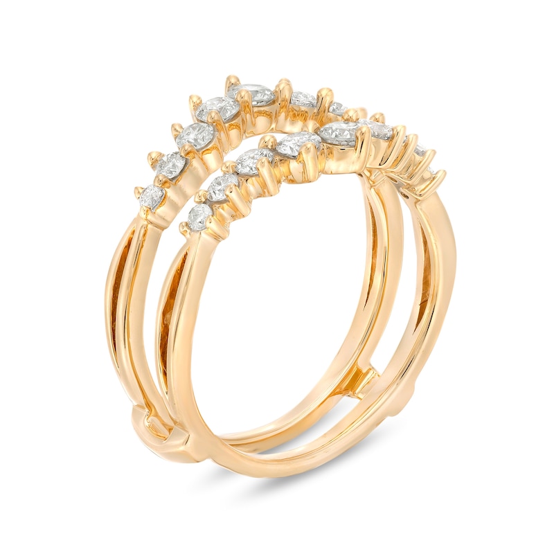 Main Image 2 of 3/4 CT. T.W. Diamond Graduated Split Shank Solitaire Enhancer in 10K Gold