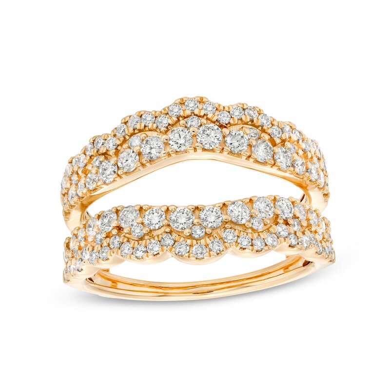 Main Image 1 of 1 CT. T.W. Diamond Double Row Scallop Edge Solitaire Enhancer in 14K Gold