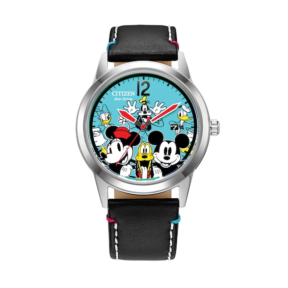Citizen Eco-DriveÂ® Disney Sensational Six Strap Watch with Blue Dial (Model: Aw1235-06W)