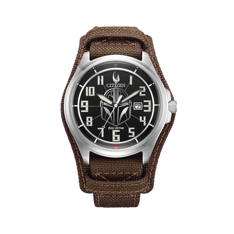 Men's Citizen Eco-Drive® Star Wars™ Mandalorian™ Strap Watch with Black Dial (Model: AW1411-05W)