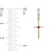 Thumbnail Image 4 of 3.0mm Ruby and 1/10 CT. T.W. Diamond Cross Dangle Drop Earrings in 10K Gold