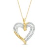 Thumbnail Image 1 of 1/2 CT. T.W. Diamond Triple Row Heart Pendant in 10K Gold