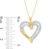 Thumbnail Image 3 of 1/2 CT. T.W. Diamond Triple Row Heart Pendant in 10K Gold
