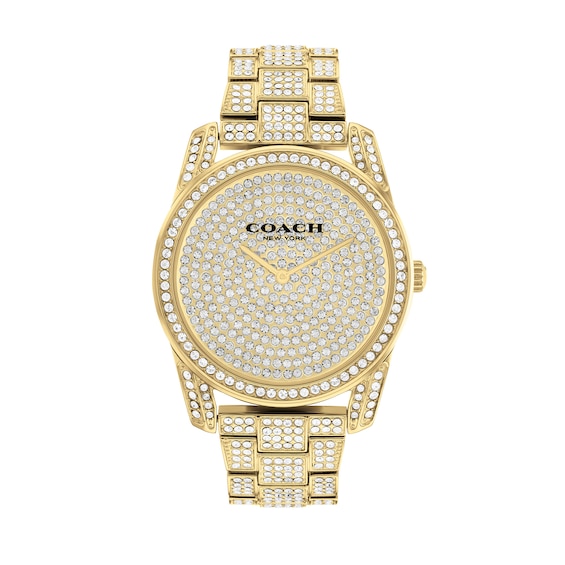 Ladies' Coach Preston Crystal Accent Gold-Tone Watch with Crystal Accent  Dial (Model: 14503870) | Zales