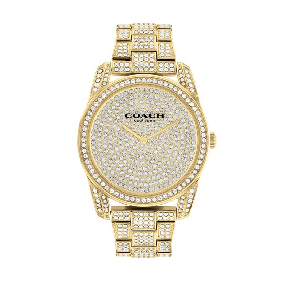 Ladies' Coach Preston Crystal Accent Gold-Tone Watch with Crystal Accent Dial (Model: 14503870) | Zales Ladies' Coach Preston Crystal Accent Gold-Tone Watch with Crystal Accent Dial (Model: 14503870) | Zales