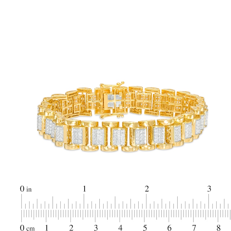 Main Image 3 of 2 CT. T.W. Multi-Diamond Railroad Link Bracelet in 10K Gold – 8.5"