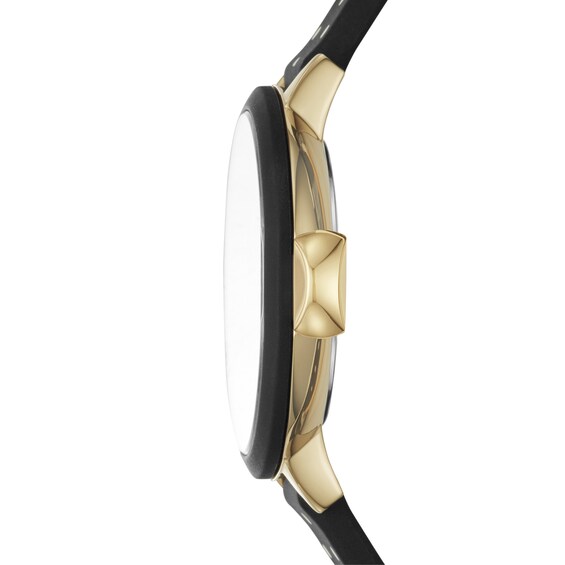 Ladies' Kate Spade Park Row Gold-Tone Strap Watch with Black Dial (Model: Ksw1355)