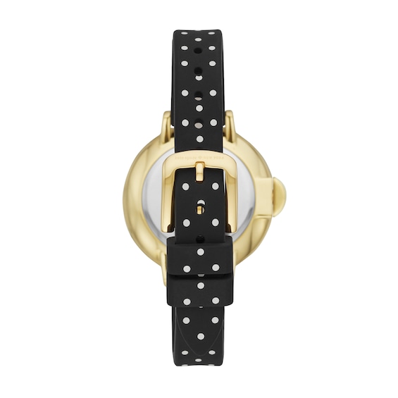 Ladies' Kate Spade Park Row Gold-Tone Strap Watch with Black Dial (Model: Ksw1355)