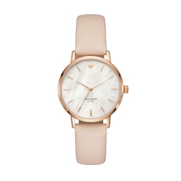 Ladies' Kate Spade Metro Rose-Tone Strap Watch with Mother-of-Pearl Dial (Model: KSW1403)