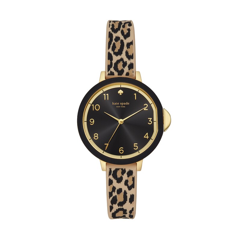 Main Image 1 of Ladies' Kate Spade Park Row Gold-Tone Strap Watch with Black Dial (Model: KSW1485)