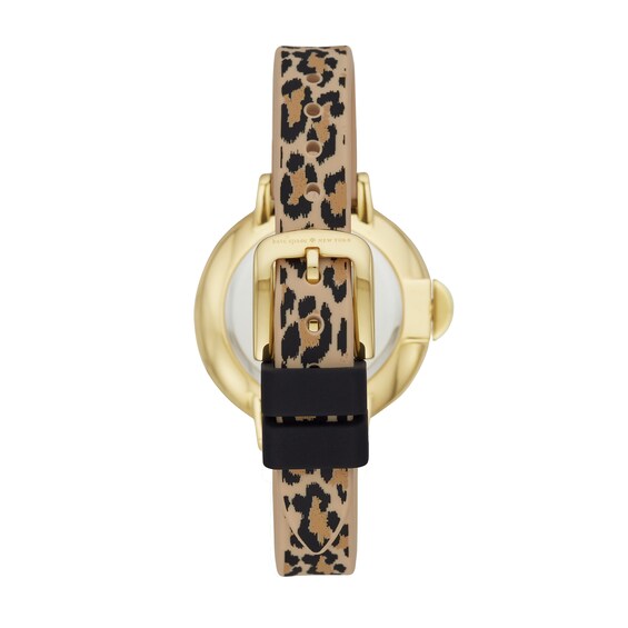 Ladies' Kate Spade Park Row Gold-Tone Strap Watch with Black Dial (Model: Ksw1485)