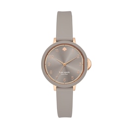 Ladies' Kate Spade Park Row Rose-Tone Strap Watch with Grey Dial (Model: KSW1519)