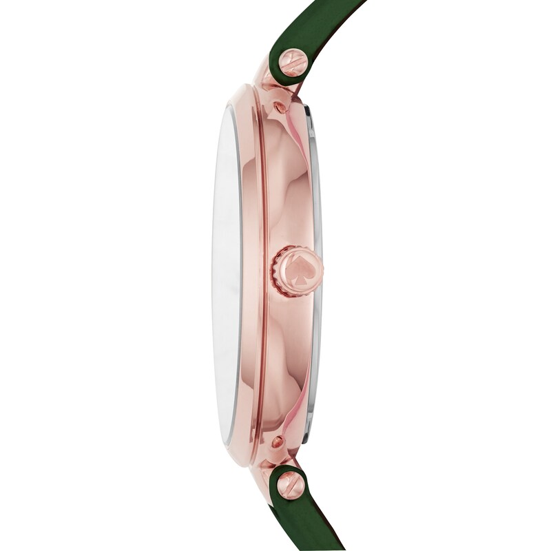 Ladies' Kate Spade Holland Rose-Tone Strap Watch with Green Dial (Model: KSW1529)