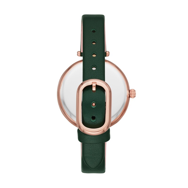 Ladies' Kate Spade Holland Rose-Tone Strap Watch with Green Dial (Model: KSW1529)