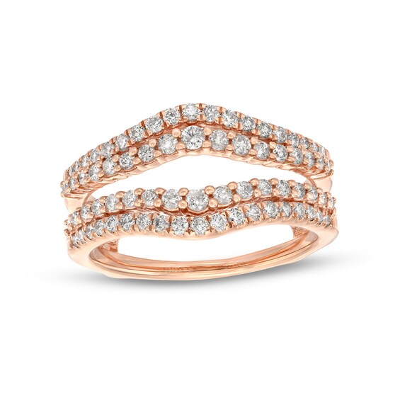 5/8 CT. T.w. Diamond Contour Double Row Solitaire Enhancer in 14K Rose Gold