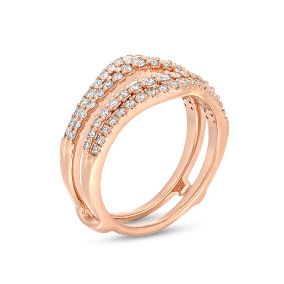 5/8 CT. T.w. Diamond Contour Double Row Solitaire Enhancer in 14K Rose Gold