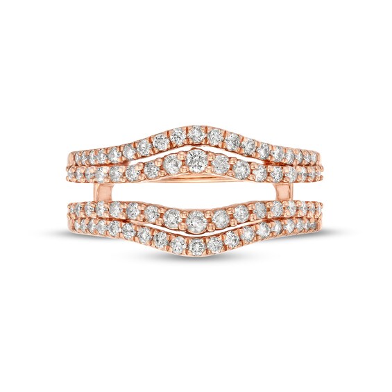 5/8 CT. T.w. Diamond Contour Double Row Solitaire Enhancer in 14K Rose Gold