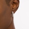 Thumbnail Image 2 of 1/2 CT. T.W. Diamond Double Row Oval Hoop Earrings in 10K White Gold