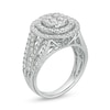 Thumbnail Image 3 of 1-1/2 CT. T.W. Multi-Diamond Double Frame Multi-Row Ring in 10K White Gold