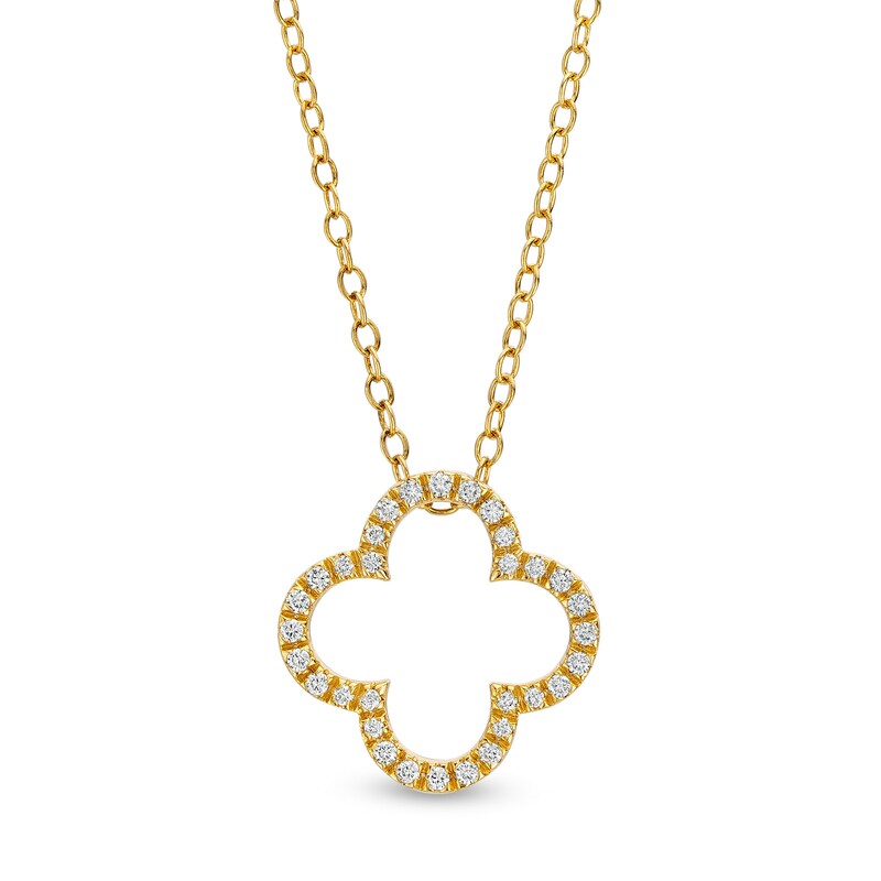 Main Image 1 of Remixed Reimagined 1/6 CT. T.W. Diamond Loose Clover Pendant in 10K Gold