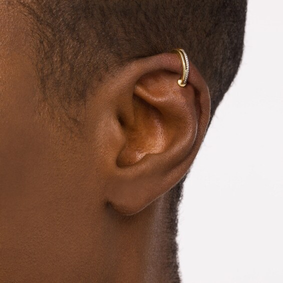 Diamond Accent Double Row Ear Cuff in 10K Gold