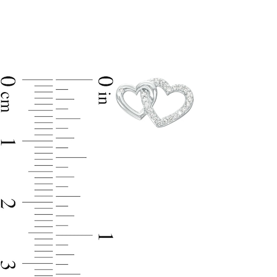 1/10 CT. T.w. Diamond Interlocking Heart Outline Stud Earrings in Sterling Silver