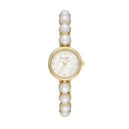 Ladies' Kate Spade Synthetic Pearl Gold-Tone Watch with Mother-of-Pearl Dial (Model: KSW1687)