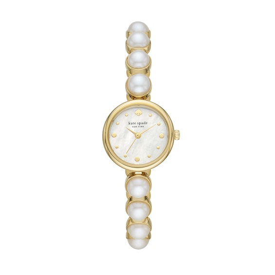 Ladies' Kate Spade Synthetic Pearl Gold-Tone Watch with Mother-of-Pearl Dial (Model: Ksw1687)