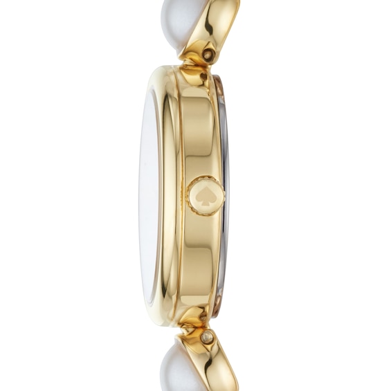 Ladies' Kate Spade Synthetic Pearl Gold-Tone Watch with Mother-of-Pearl Dial (Model: Ksw1687)