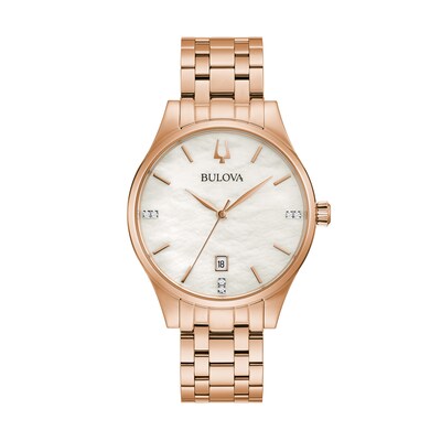 rose gold bulova watch women's