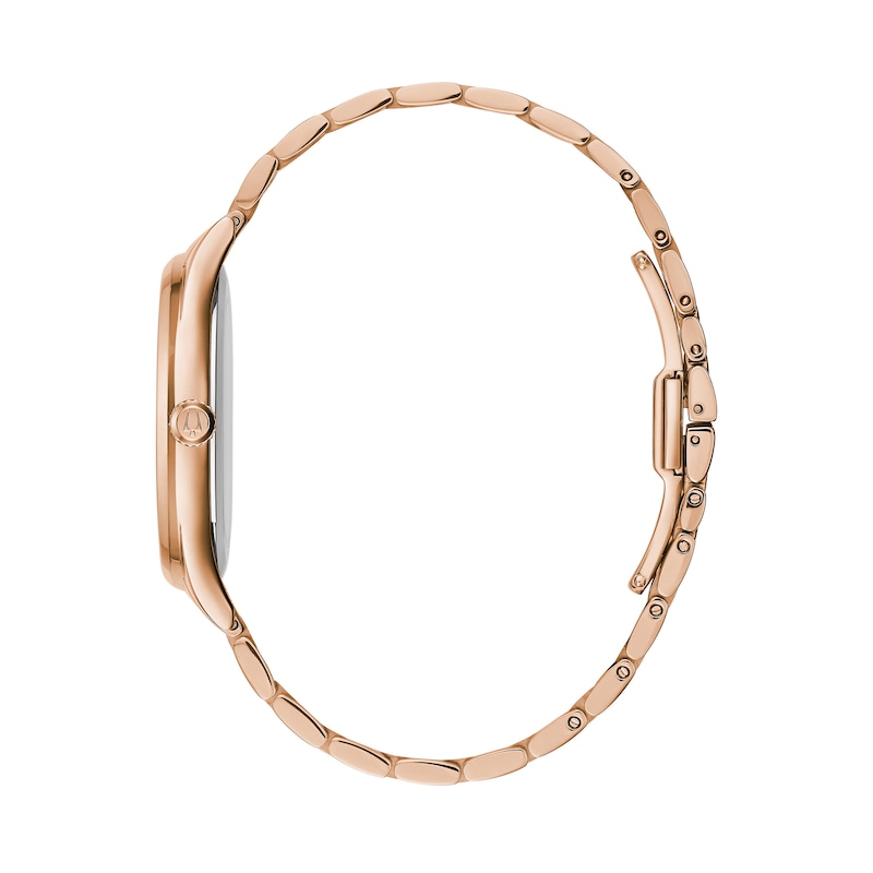 Main Image 2 of Ladies' Bulova Diamond Accent Rose-Tone Watch with Mother-of-Pearl Dial (Model: 97P152)