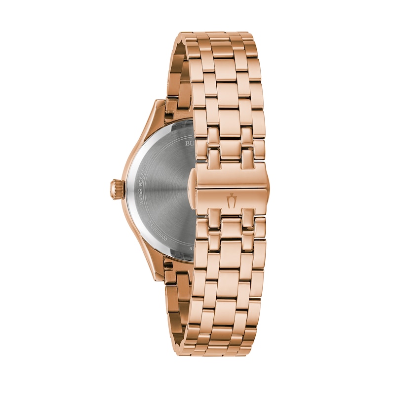 Main Image 3 of Ladies' Bulova Diamond Accent Rose-Tone Watch with Mother-of-Pearl Dial (Model: 97P152)